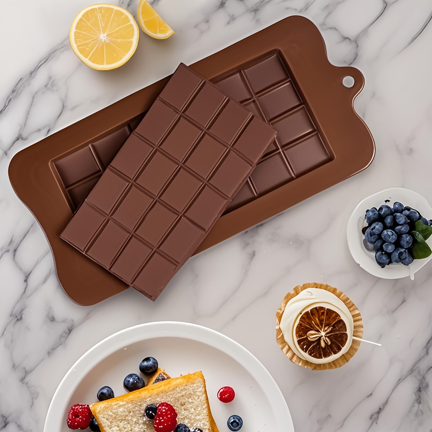 TEMU Silicone Chocolate Bar Mold, Food-grade, And Heat-resistant, Easy To Release Chocolate Bars/energy Bars/candies, Suitable Party Baking