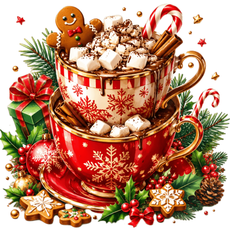 TEMU 2D Plat, 1 stuk 2D Plat Sticker, Kerst Raamsticker, Raambloem, Glassticker, Decoratieve Sticker voor Ramen en Deuren, Kerst Warme Chocolademelk
