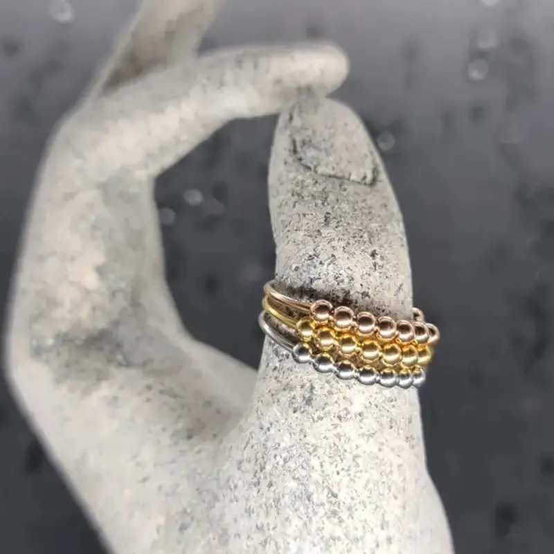 1pc stainless steel ring with a rotatable bead opening Product details 3