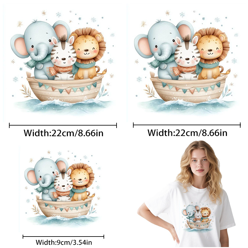 TEMU 3pcs Adesivi Termotrasferibili HD con Animali Carini, Patch Fai-da-Te da Stirare, Adatti per Zaini/Cuscini/Pantaloni/Copridivani, Facili da
