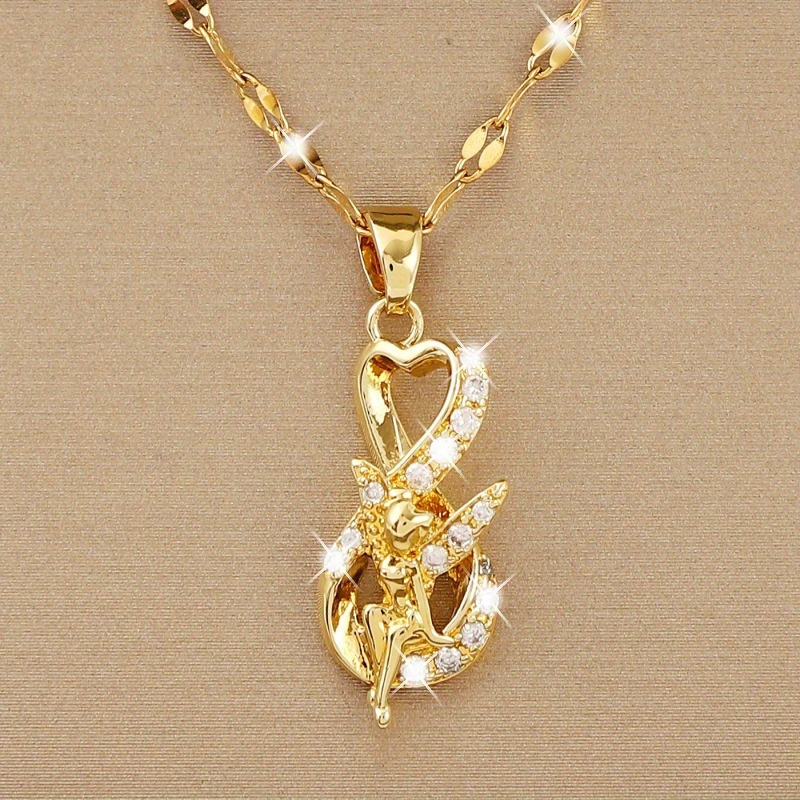 Image of [copper Micro-inlaid Zircon] European And American Infinity Fairy Elf Stainless Steel Necklace Design