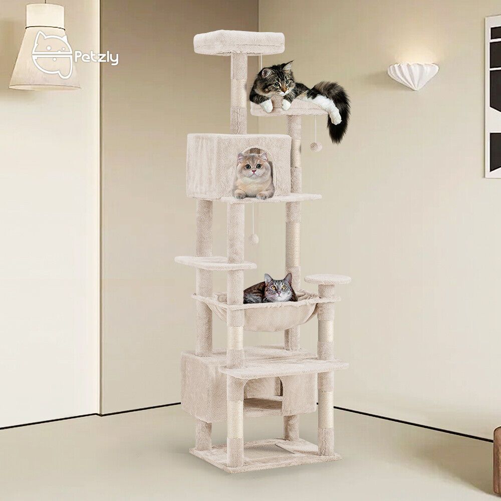 TEMU Cat Tree, 180cm Tall Cat Tree Tower For Large/, Climbing Cat Tower Multi-level Furniture Activity Center With A For Large Hammock, Cat Condo And