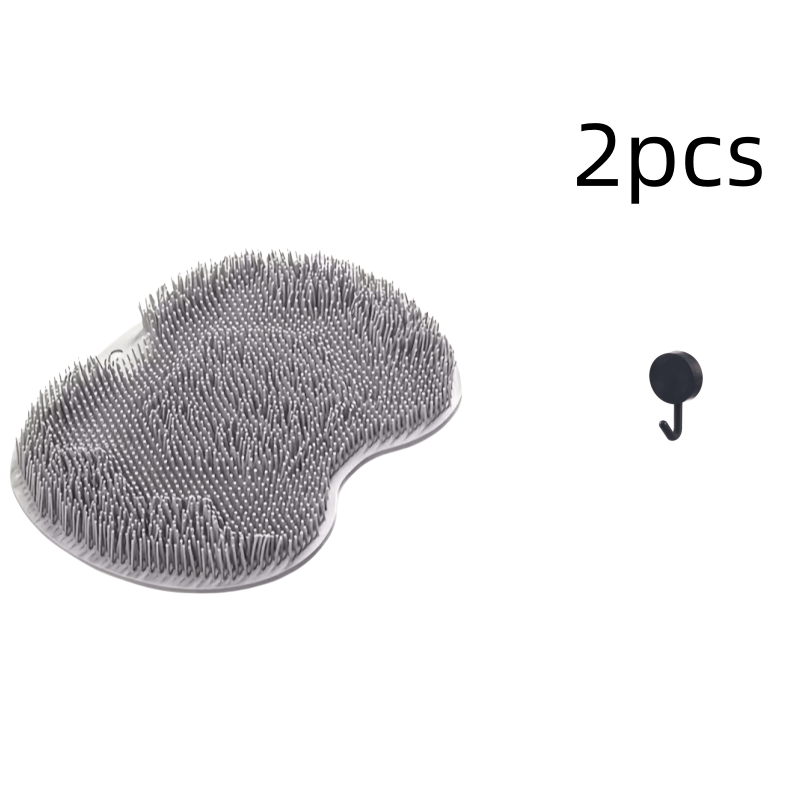 TEMU 2pcs Set (1pc Massage Pad And 1pc Hook), Strong Anti-slip Suction Cup Back Scrubber, Bathroom Shower Silicone Foot Massage Pad, Home Bathroom