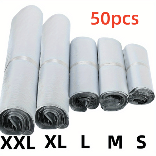 50 white thickened self sealing mailing bags large shipping bags with reinforced edges for commercial use clothing packaging and large 10pcs of 5 sizes