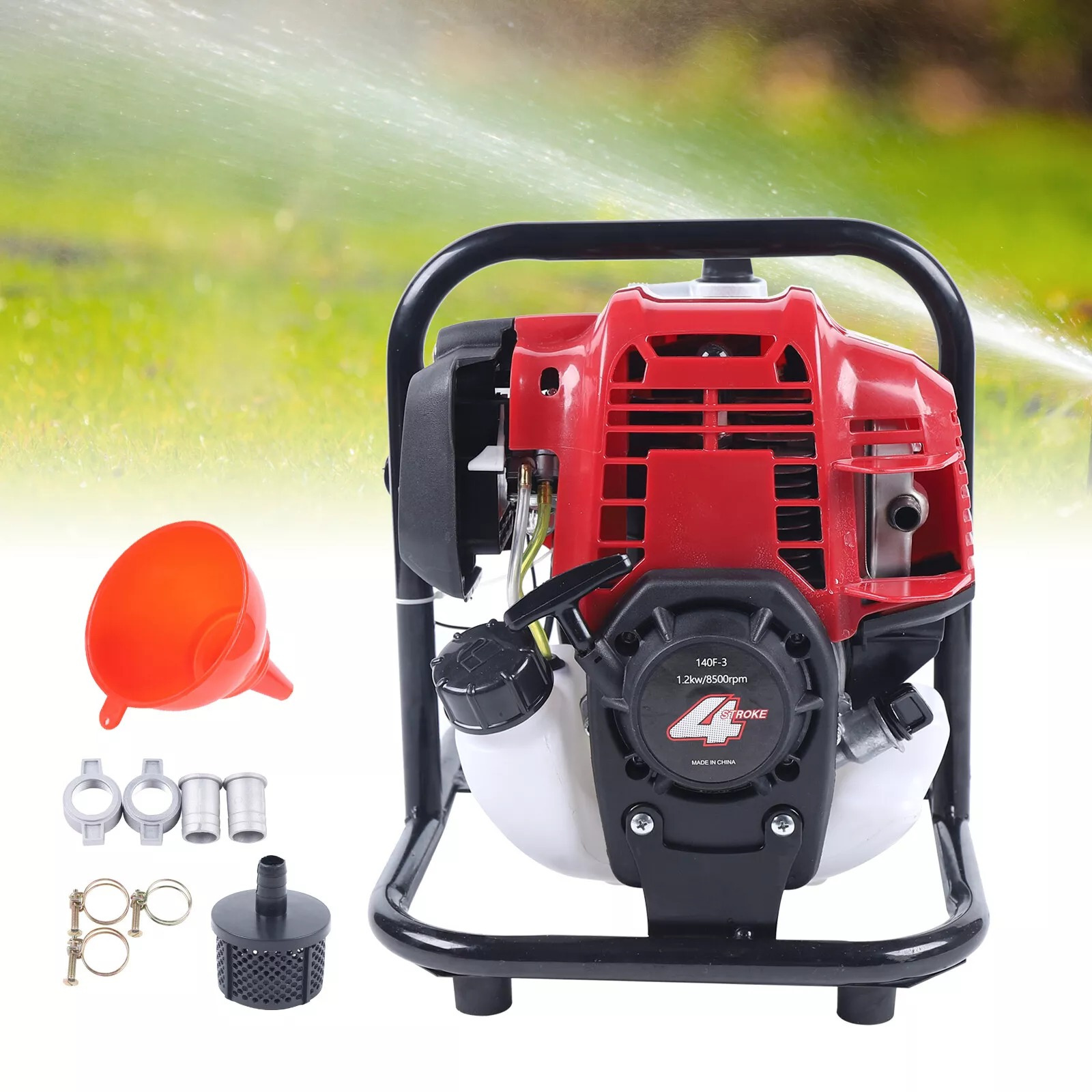 Gas Water Pump | Long Head, Farm Irrigation, Fire Rescue, City Drainage, Pull Start, Portable, Durable, Steel Material