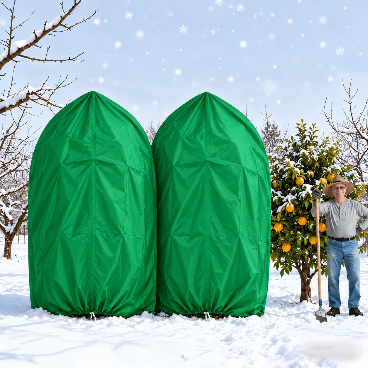 TEMU 2pcs Set Of Large Plant-specific Frost Protection Covers, Full-size Ultra-wide Winter Plant Protection Blankets | Thickened Cold-proof And