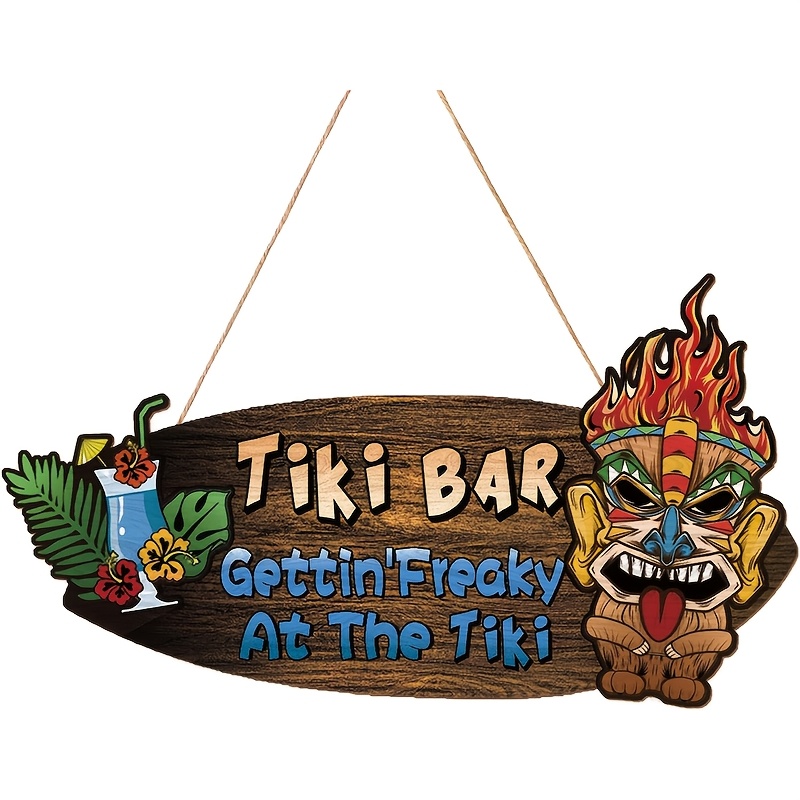 Bar Wooden Wall Decoration Sign | "rave In Bar" Tropical Style Hanging Panel | Retro Surfing And , Suitable For , Men's Leisure Spaces And | Ideal Hawaiian Outdoor Banquet Party Decoration