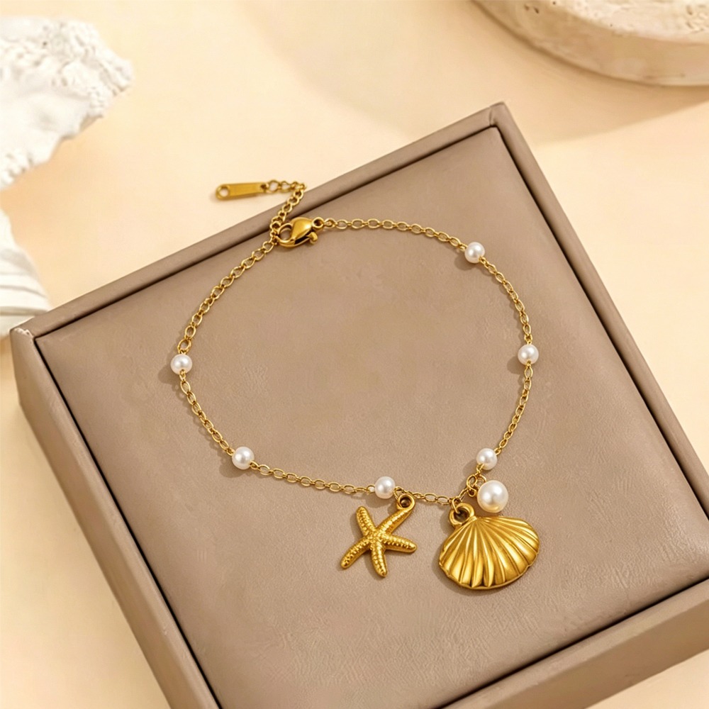 Women's Multi-Layered Starfish Bracelet, Beach Style