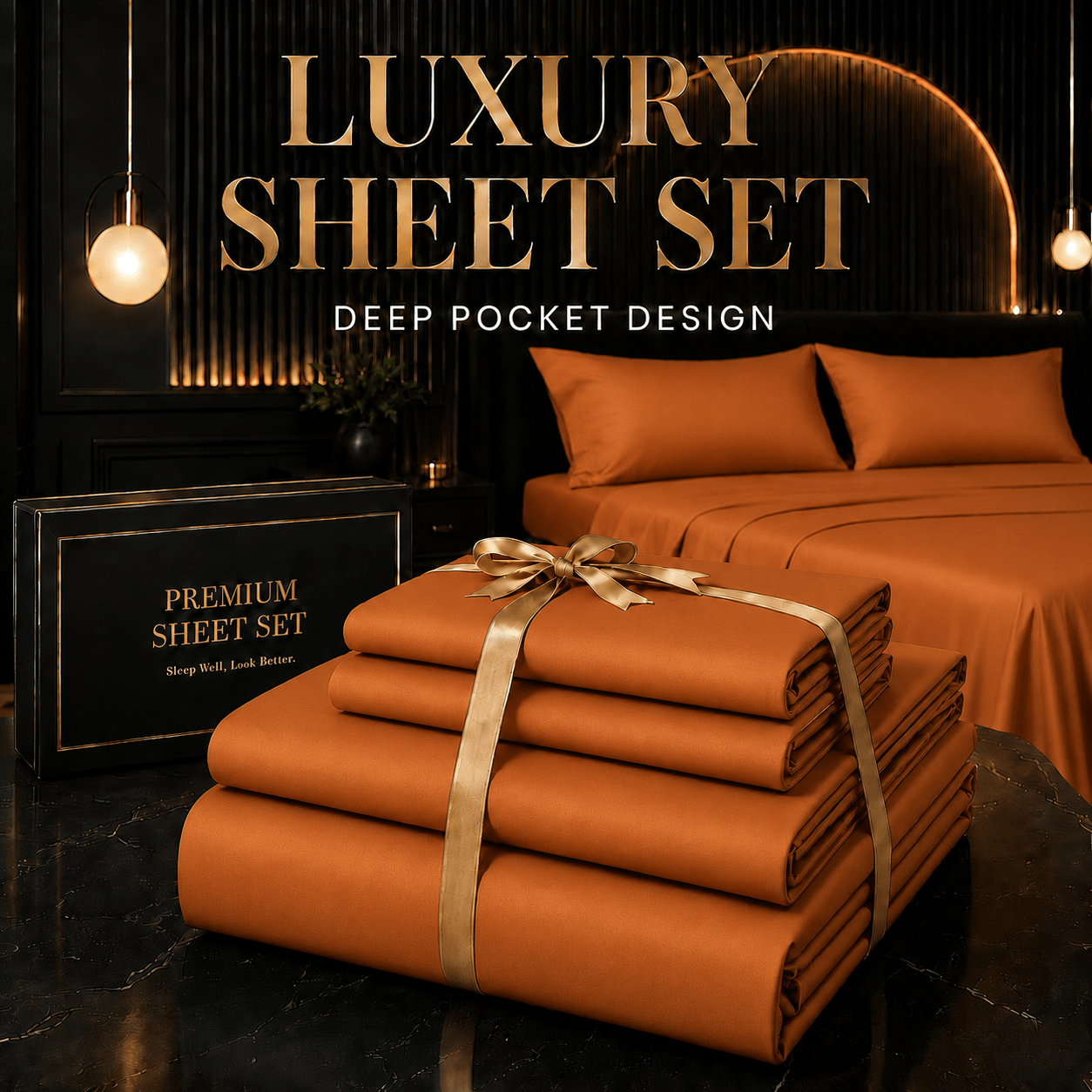 TEMU 3/4pcs Bamboo Cooling Bed Sheet Set With Pillowcases, 16' Deep Pockets Soft Breathable Fitted Sheet, Queen King Size Bed Sheets, Bedroom Home