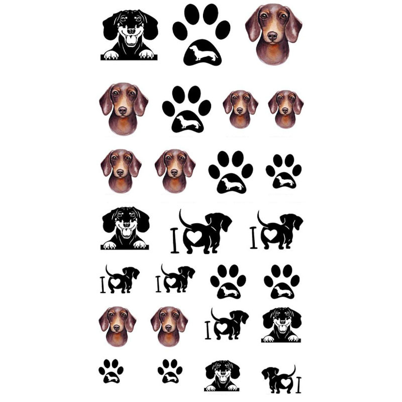 1pc Dachshund Nail Art Decal Sticker