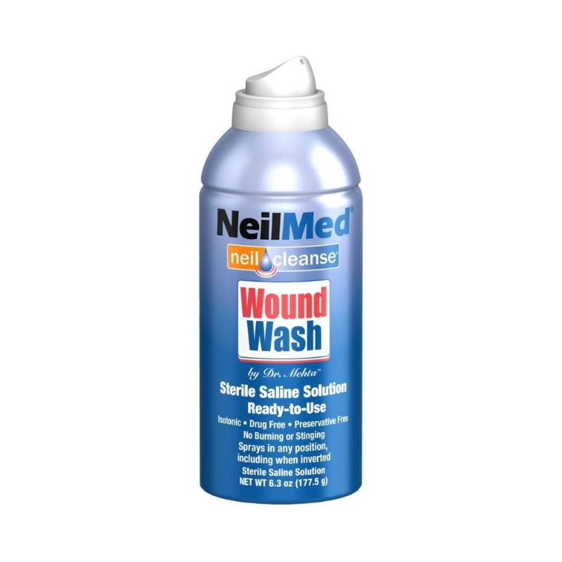 Neilcleanse Wound Wash 177ml, First Aid Solution, Medical Cleaning, Easy Application, Portable Size, Nonirritating Formula, Gentle On Light, Wound Cleaner, Cleansing Solution