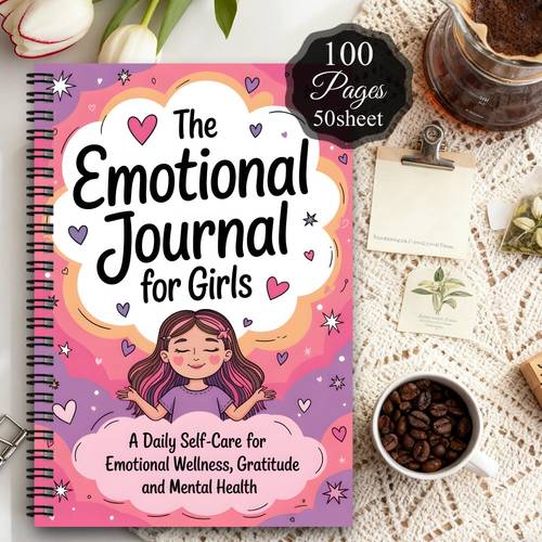 1pc aesthetic emotional journal mood with spiral binding daily self ins for mental health gratitude log feeling diary compact personal organizer suitable for women emotional wellness planner