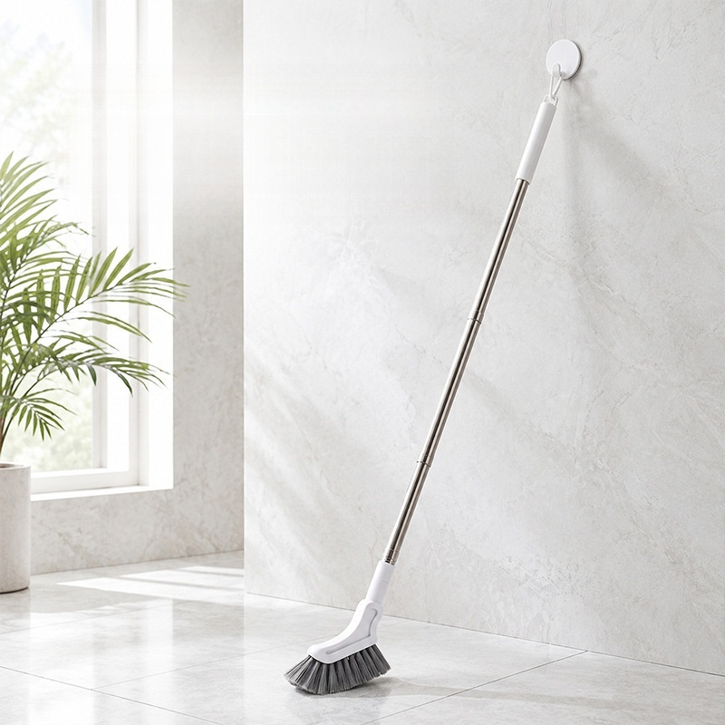 TEMU 1-pack Telescopic Multifunctional Cleaning Brush - Long-handled Narrow Brush; Cleaning Window Tracks And Floor Tile Grout In Hard-to- Corners Of