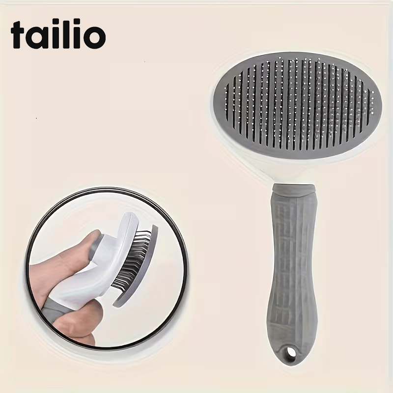 TEMU Brosse améliorée autonettoyante -poils pour chats et chiens avec 'éjection , râteau démêlant autonettoyant pour poils courts/, brosse de