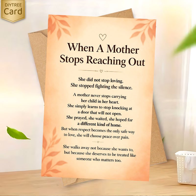 TEMU 1pc Cards+1pc Envelopes When Mother No Contacts - Emotional Letter About Silent Distance, , And Maternal Love - Mother Daughter Relationship