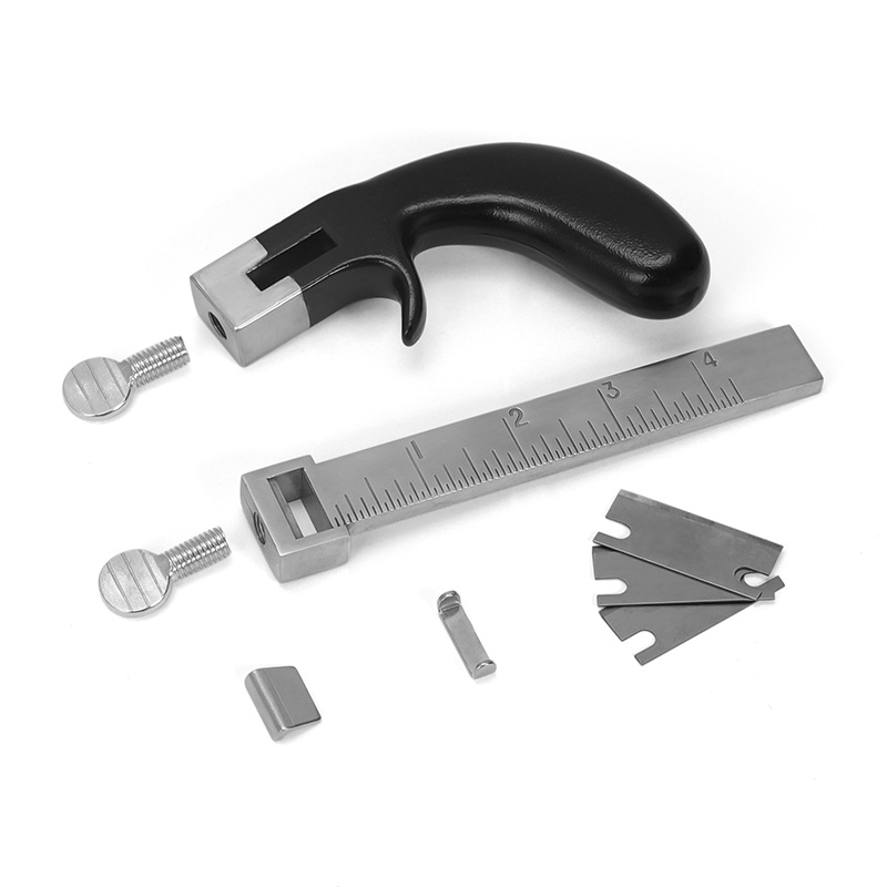 TEMU Wuta 1 Set Adjustable Leather Strap Cutter, High Carbon Steel (3 Included) For Cutting Belts, Straps Lacing, Hand Tool For Diy Leathercraft