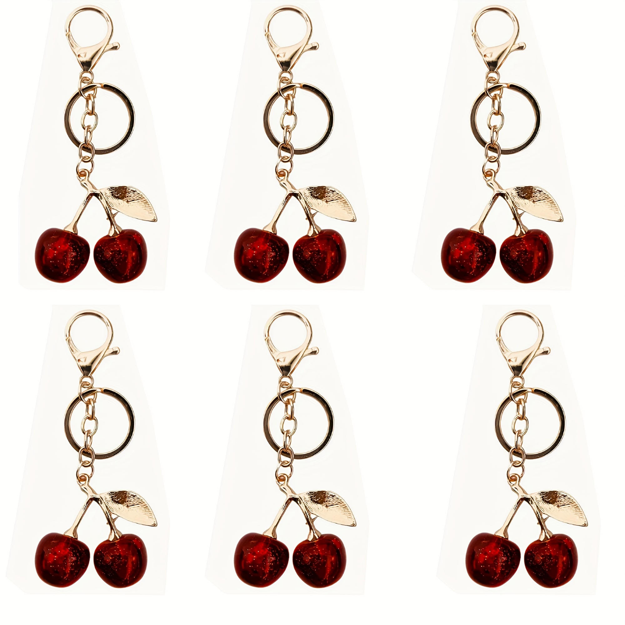 TEMU Set Of 6 Bag Charms Featuring A Design, Resin Keychain Additions Are Round Decorative Keyrings Ideal For Handbags, Wallets, And Shoulder Bags,