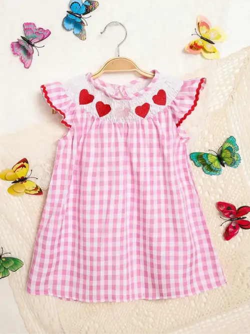 toddler baby girl valentines day outfit ruffle smocked heart - Temu toddler baby girl valentines day outfit ruffle smocked heart - Temu
