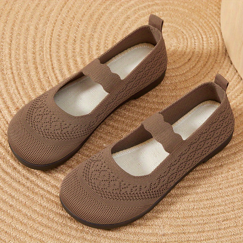 womens slip on breathable casual shoes   comfortable fabric upper cushioned insole durable pvc sole elegant brown mom sneakers for middle aged elderly women ladies sneakers simple    