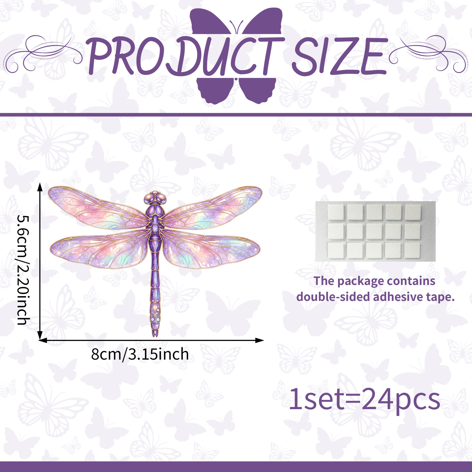 TEMU 1 Set Of 24pcs 3d Dragonfly Wall Stickers, Home Wall Decor For Garden Fences, Courtyards, , , Indoor And Outdoor Use