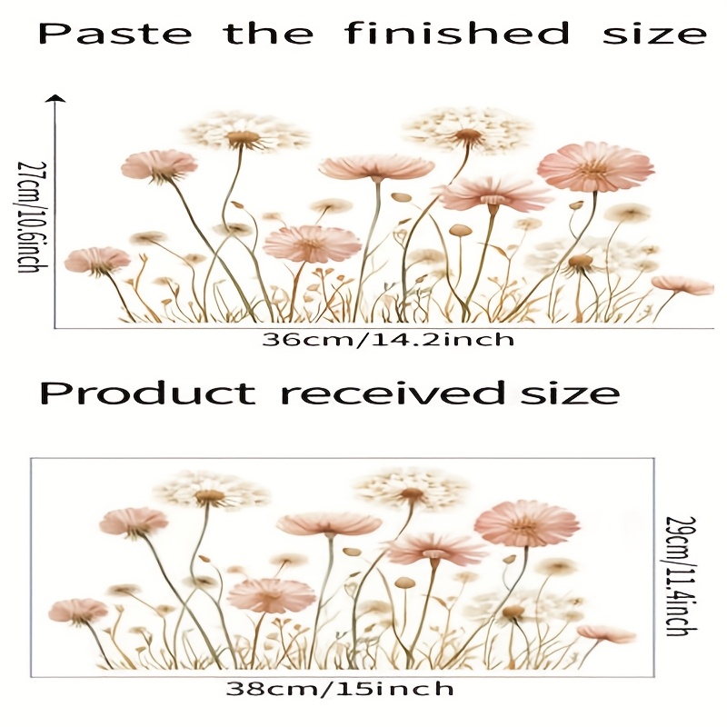 TEMU 1pc Of Dandelion-patterned Window Decal, Removable Double-sided Pvc Glass Sticker For Beautifying And Decorating Living Room, Bedroom, Dining