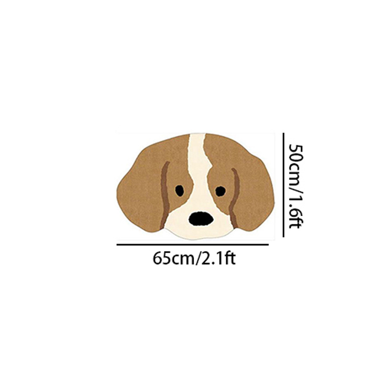 TEMU 900g Cashmere Rug With A Cute Puppy Design, Fluffy And Soft, Irregular Shape, Bedroom, Living Room Decoration, Modern Minimalist Style, Suitable