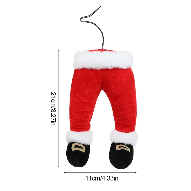 TEMU Santa Claus Leg Tree Picks Christmas Decoration For Home Fireplace Hanging Ornament New Year Party, Ornament For Christmas Tree