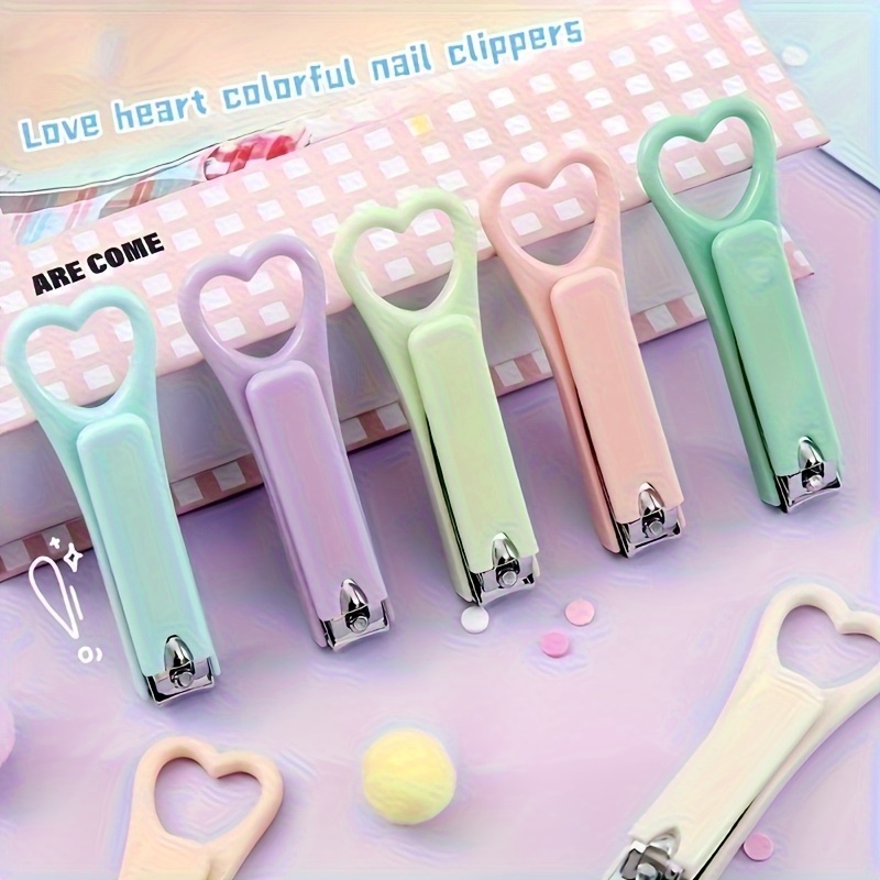 Temu – TEMU 16pcs Random Color Cute Folding Nail Clippers, Mini Heart Shaped Manicure Pedicure Tools, Portable Unisex Grooming Kits, Design, Ideal Gift &