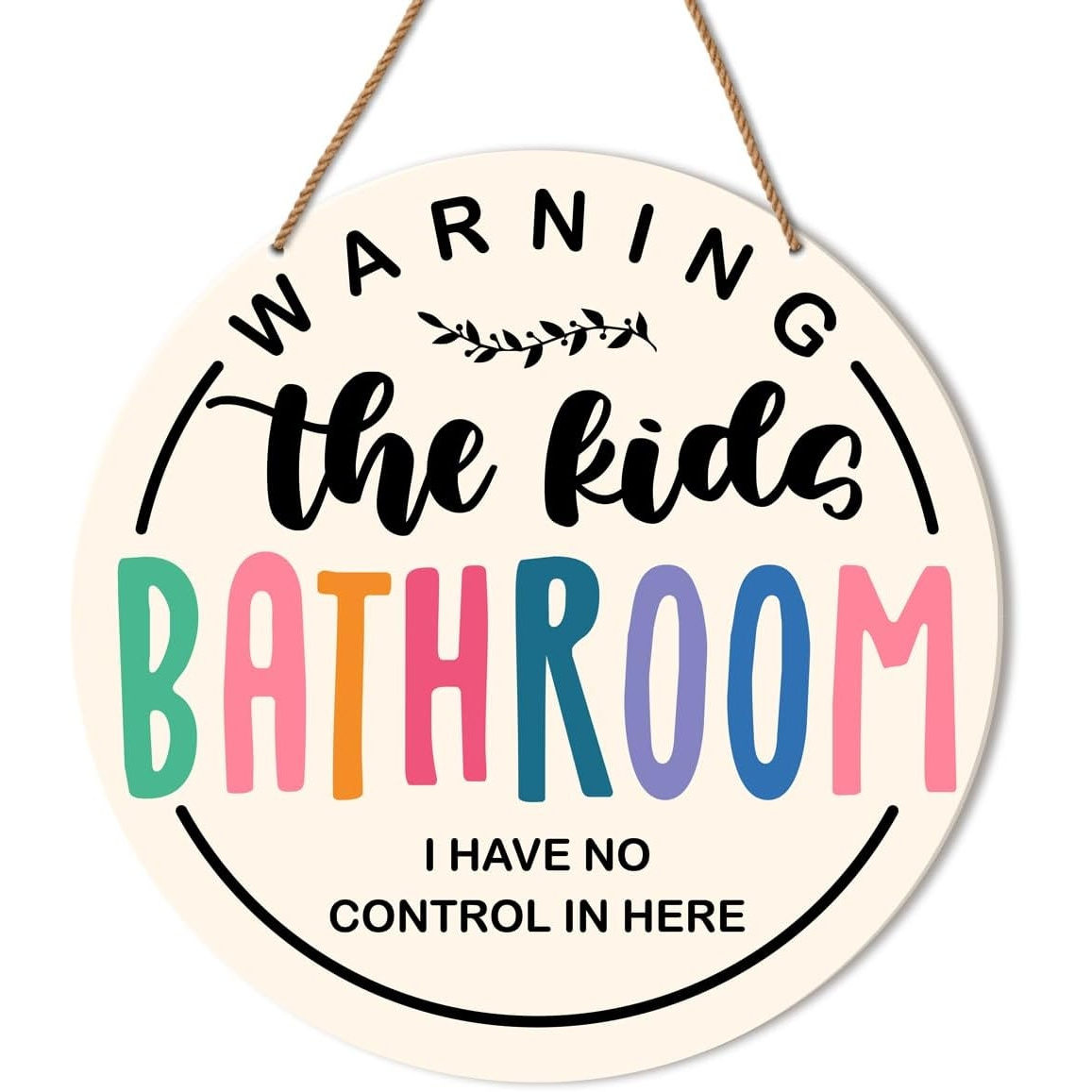TEMU 2d Flat, 2d Flat Wooden Sign, Children's Bathroom Door Decoration, Bohemian Style Kids' Restroom Wall Hanging Sign, Cautionary Children's