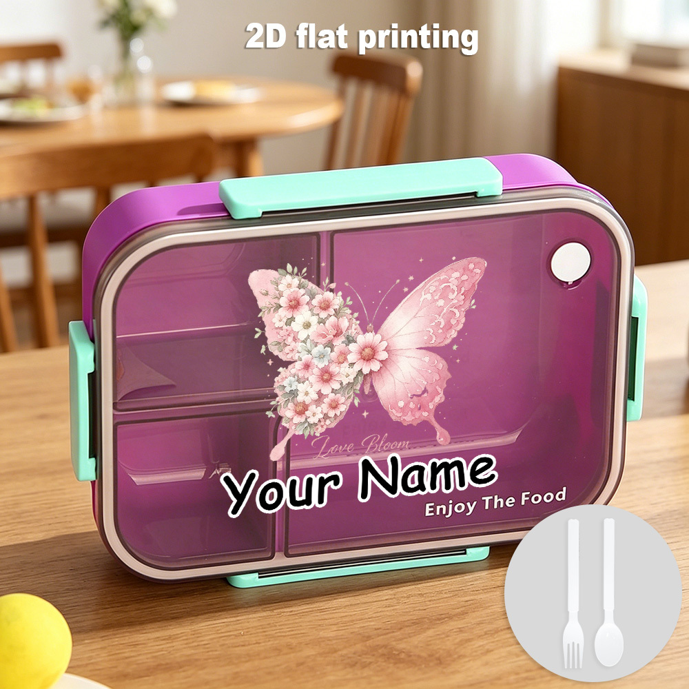 TEMU 1pc Customizable Lunch Box, Themed Cartoon Print, Suitable For Back To School And Camping