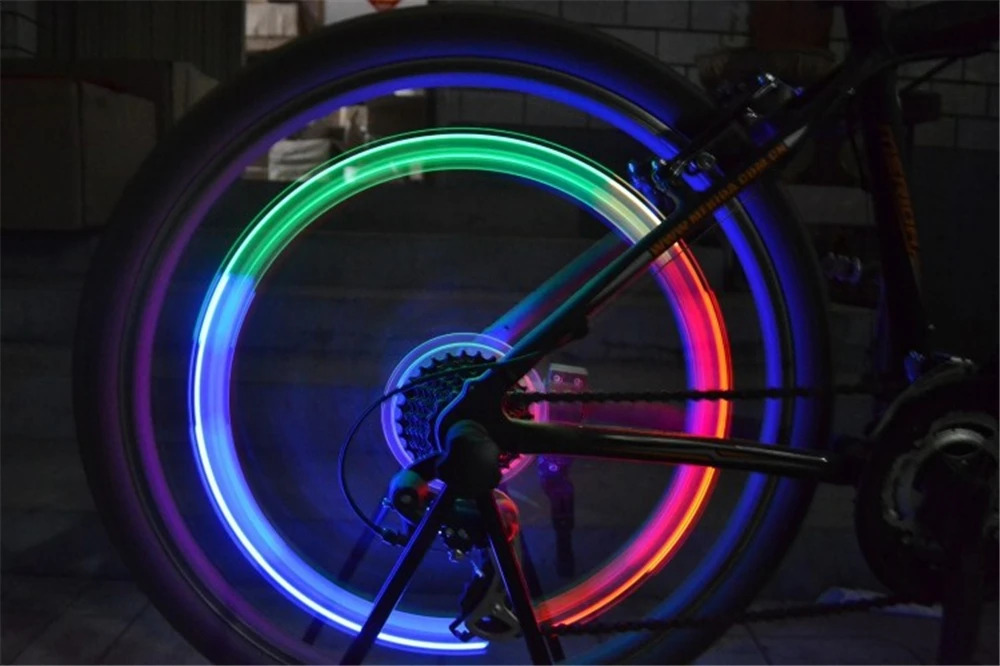 10 piezas luces de rueda para bicicleta y coche, luces neón ultrabrillantes para radios, luz de seguridad para ciclismo nocturno para motocicletas, niños y adultos, accesorios automotrices Detalles del producto 4