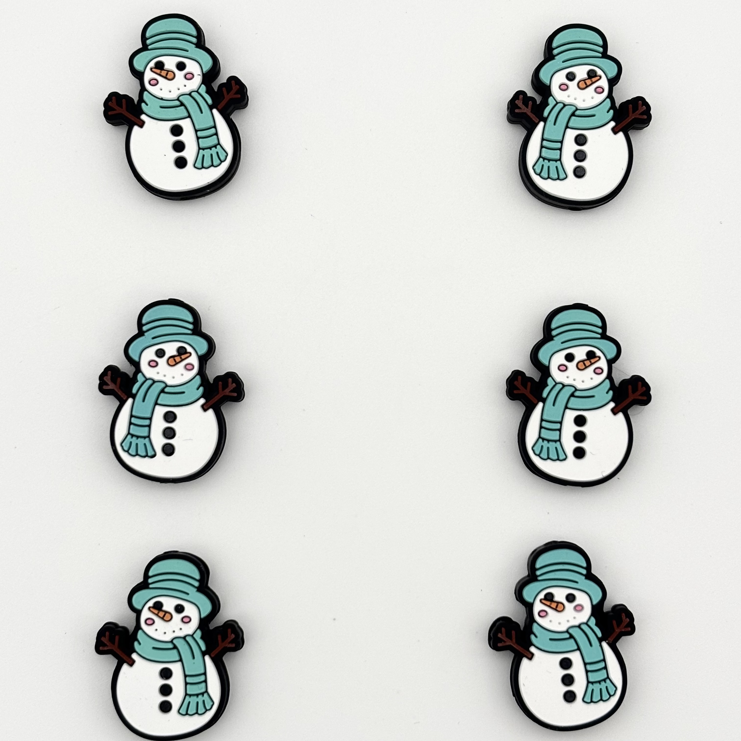 TEMU 6pcs Winter Silicone Beading Kit, Christmas Themed Snowman, Penguin & Polar Bear Beads With Elastic Rope, Diy Crafts Jewelry Making For
