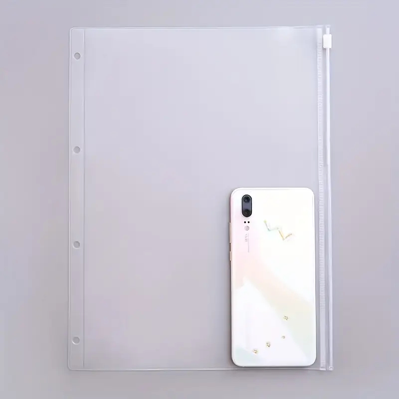 E-shop 6 Stück A7/A6/A5/B5/A4 Einfache Transparente PVC Loseblatt-Datei Aufbewahrungstasche Tragbare Notebook Zubehör Reißverschlusstasche