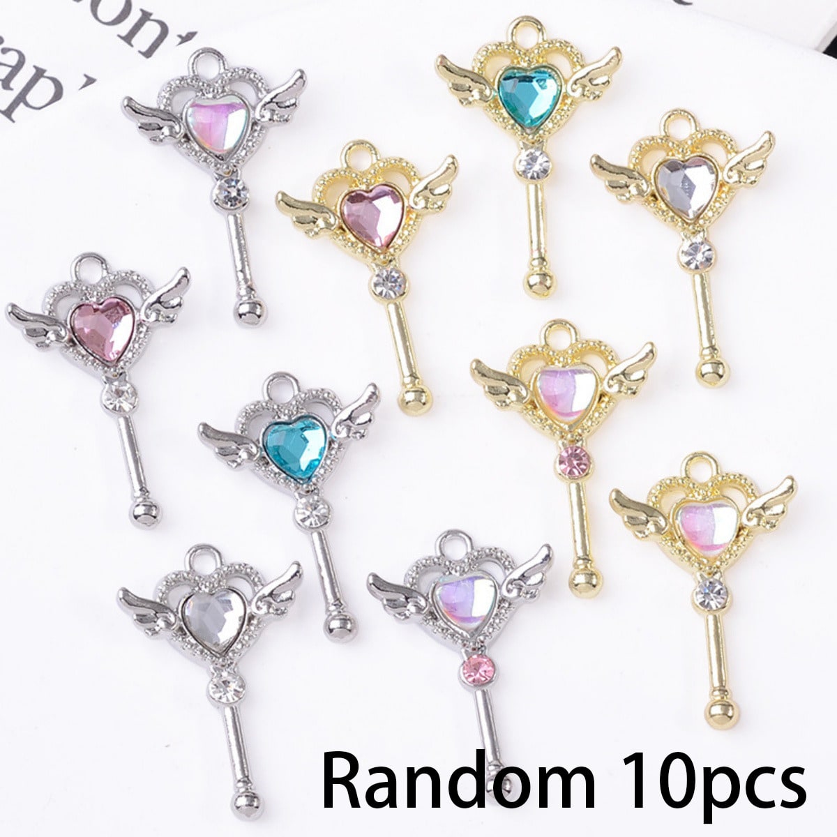 TEMU Pendentif bâton de sorcière aléatoire assorti, bracelet de bijoux cadeau pour femmes, collier, boucles d'oreilles, porte-clés