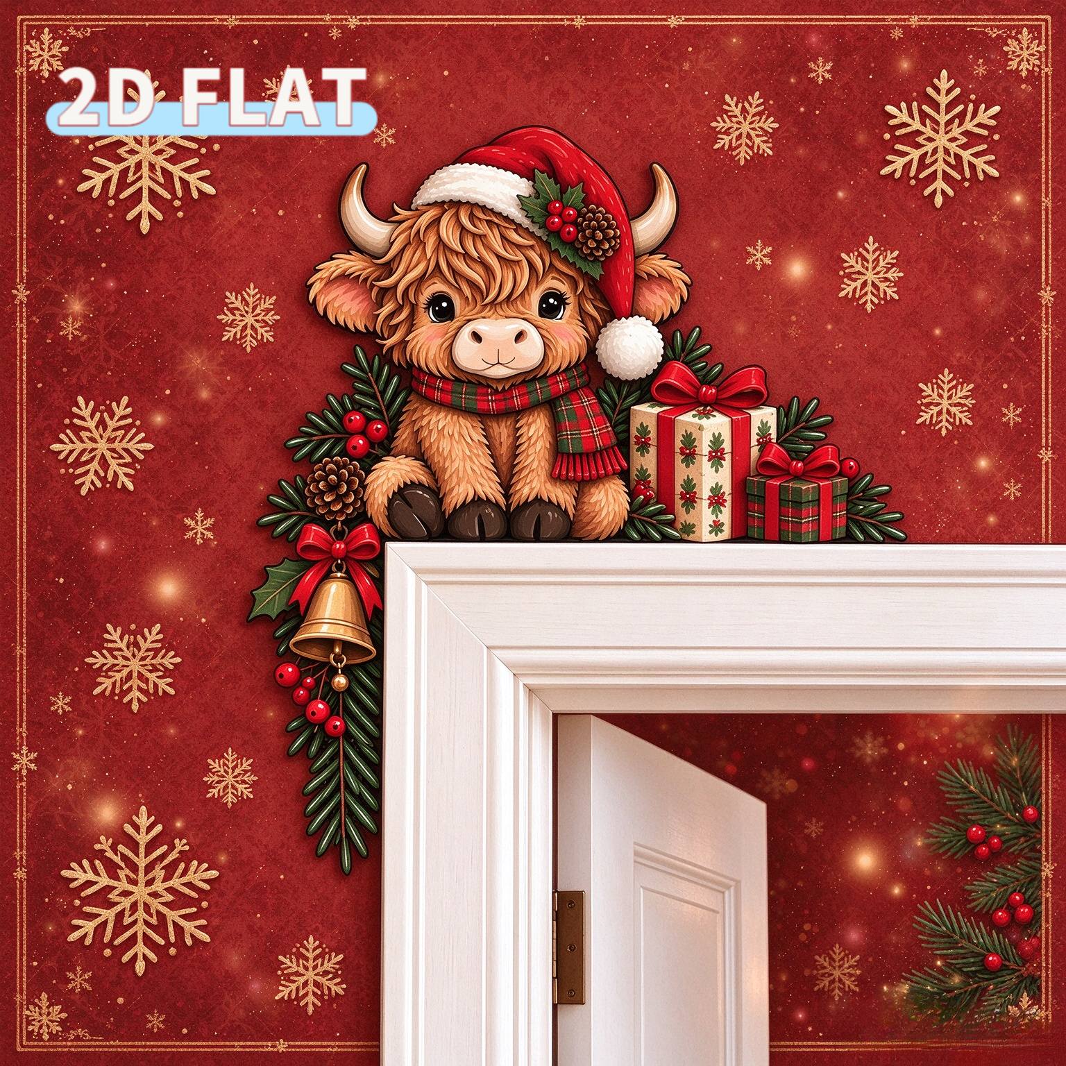 TEMU Highland Cow Door Topper Decor, Highland Cow Ornament, Corner Sign, Door Frame Decoration, Highland Cow Wall Decor