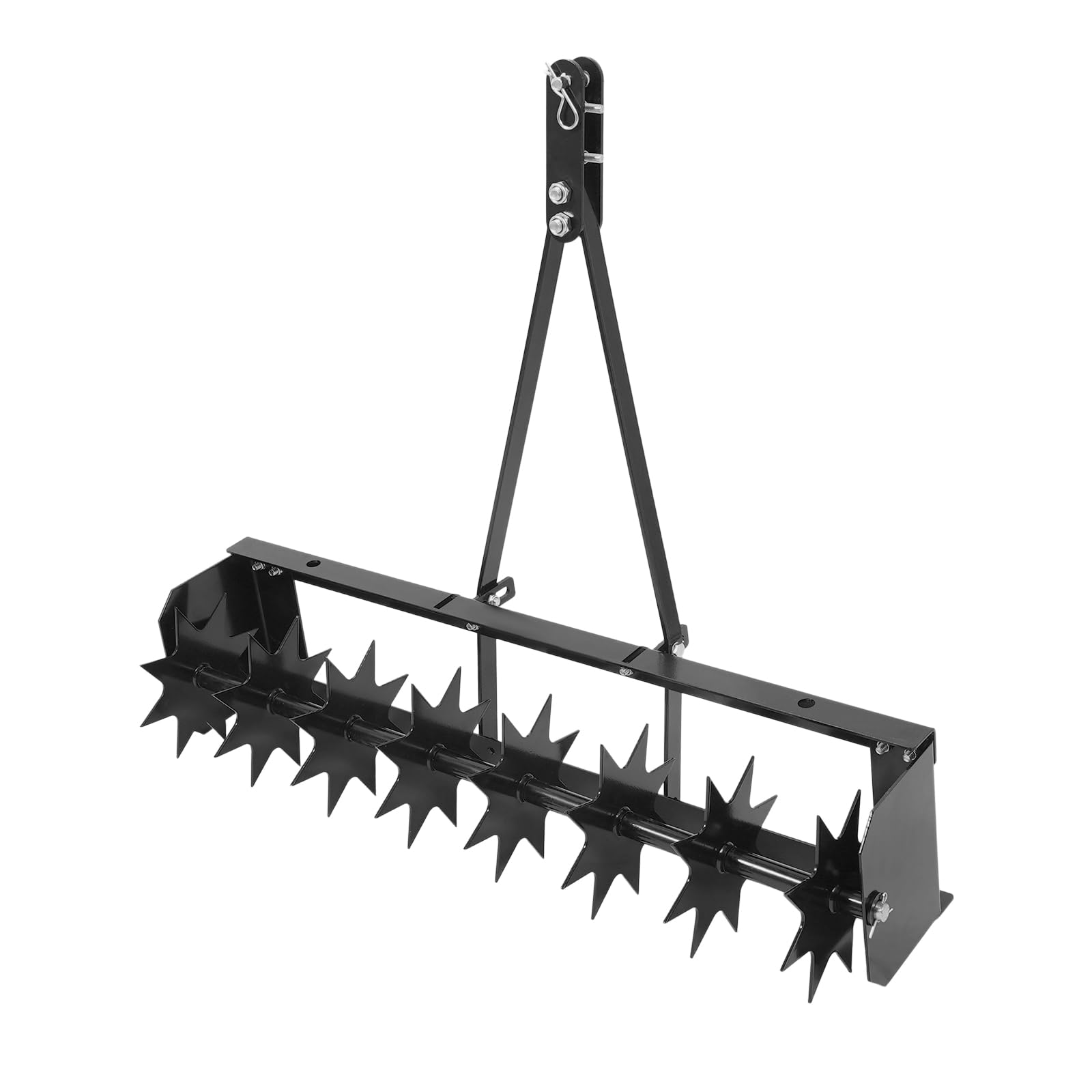 PRIMEGAE 8-Tine Star Tiller Cultivator Compatible for ATV/UTV - Heavy-Duty Soil Loosener & Cultivator with 8-Star Tine System, Lawn Mower Attachment (No Handle), Easy Install on Tractors, Durable Metal Garden Tool for Land Preparation