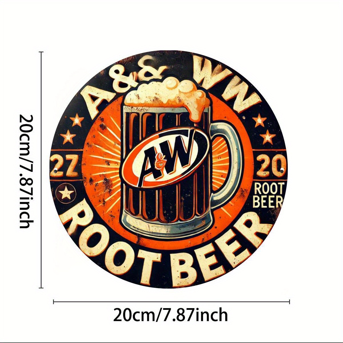 шт. персонализированный барный знак aw root beer для домашнего бара, кабины, мужской пещеры, паба, декора бара. Материал - железо, стиль - винтажный ржавый. 1 шт. железная картина.