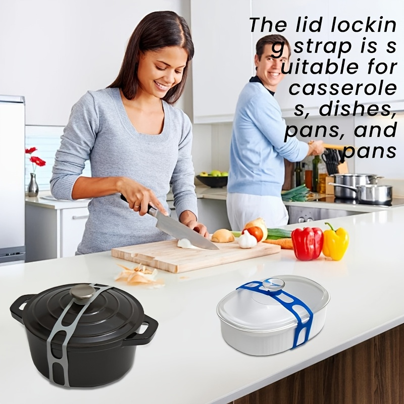 adjustable silicone lid strap a   anti slip box fixing strap re  universal pot lid fixing band suitable for lidded pots and bowls lid clips     cookers clay pots cookware and frying pans details 0