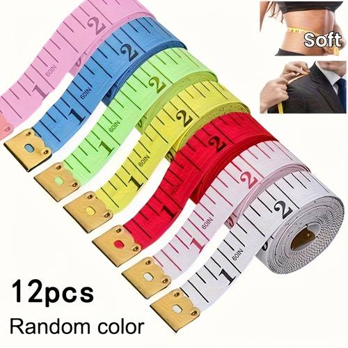 12pcs 150cm 60 inch large sewing tape measure dual sided inch scale with locking mechanism and durable retractable tape measure suitable for tailoring construction crafting ideal for measuring fabrics