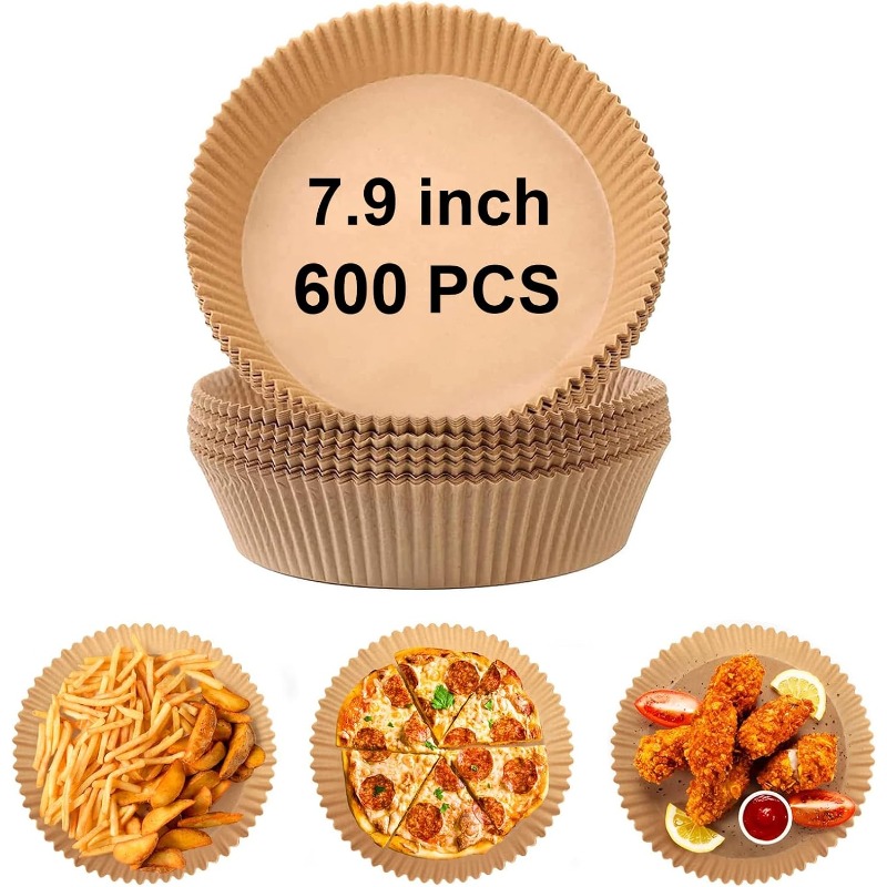 600pcs extra large 7.9 inch   air fryer baking papers - heavy duty parchment liners, 428°c heat-resistant, compatible with instant pot, oven, microwave, toaster oven, for fryer, convection oven - disposable, stackable,   for 5-8qt basket - ideal for home, commercial kitchens, parties - easy  , oil-proof, safe cooking - bulk  , microwave safe liner, oilproof liner, reusable alternative, heatresistant paper, disposable liner, party hosts, Product details 0
