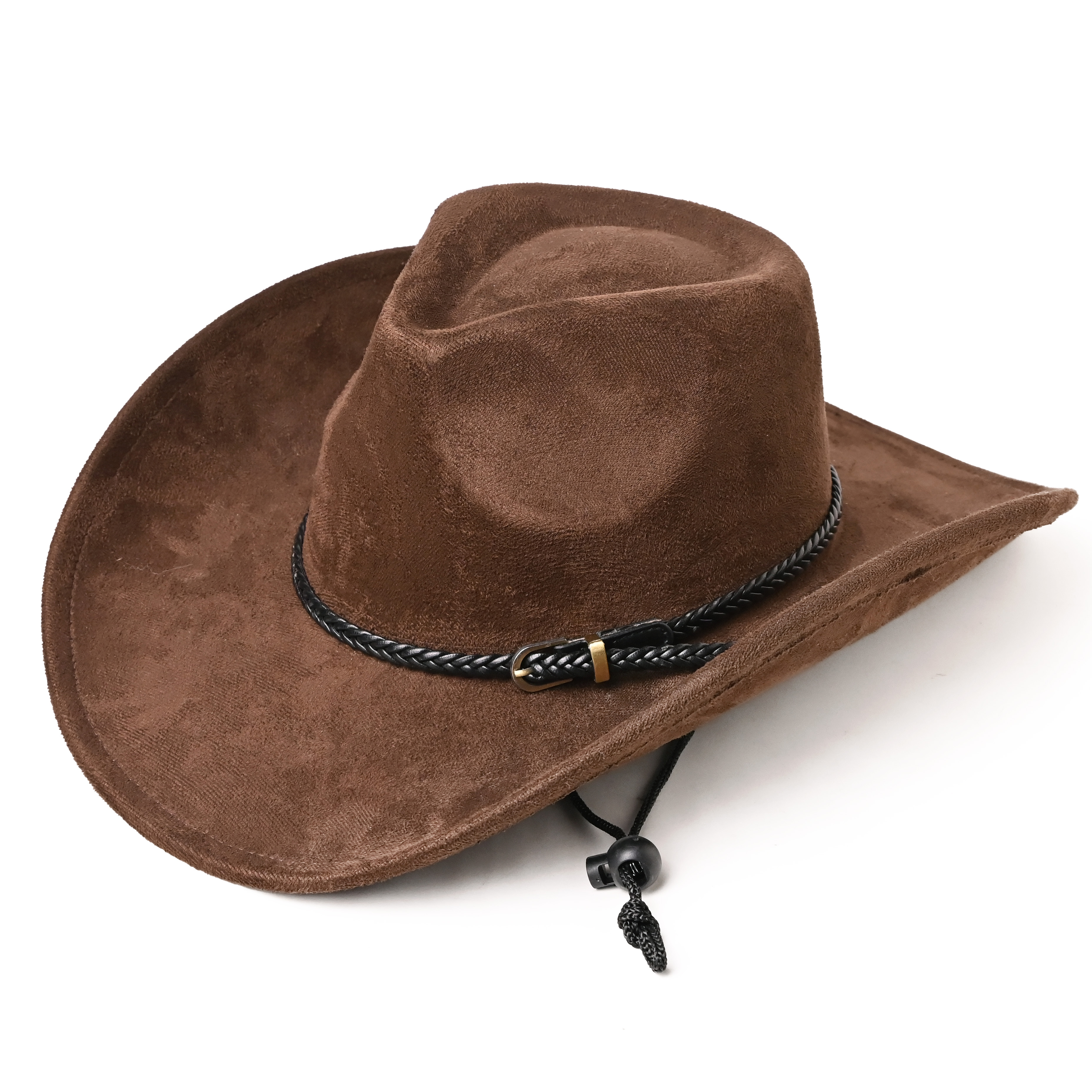 Unisex Belt Style Leather Faux Suede Felt Hat Lightweight Minimalist Feather Strap Waistband Decorative Cowboy Hat