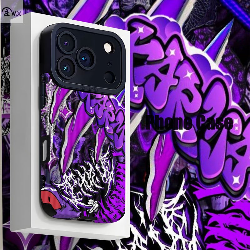 TEMU Phone Case: Purple Graffiti Art Design Case Compatible With Iphone 17, 17 Air, 17 Pro, 17 Pro Max, 16, 16 Plus, 16 Pro, 16 Pro Max, 15, 15 Plus,