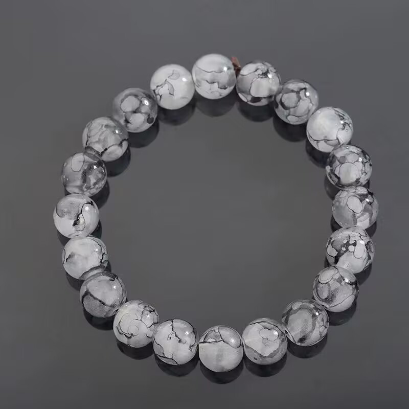 1pc Chinese Watercolor Beads Bracelet Suitable For - Minimalist Elegant Asian Style Bracelet, Wedding Daily Wear, Gift For Mother's/father's Day, Birthdays, Parties