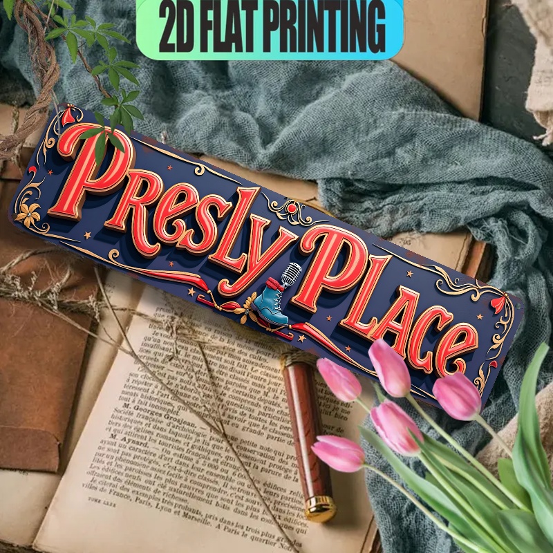 TEMU 2D Plat, Vintage Place Sign Metalen Muurbord - Distressed Aluminium Plaque Geschikt voor Thuis, Garage, Studio - Duurzame Decoratie met