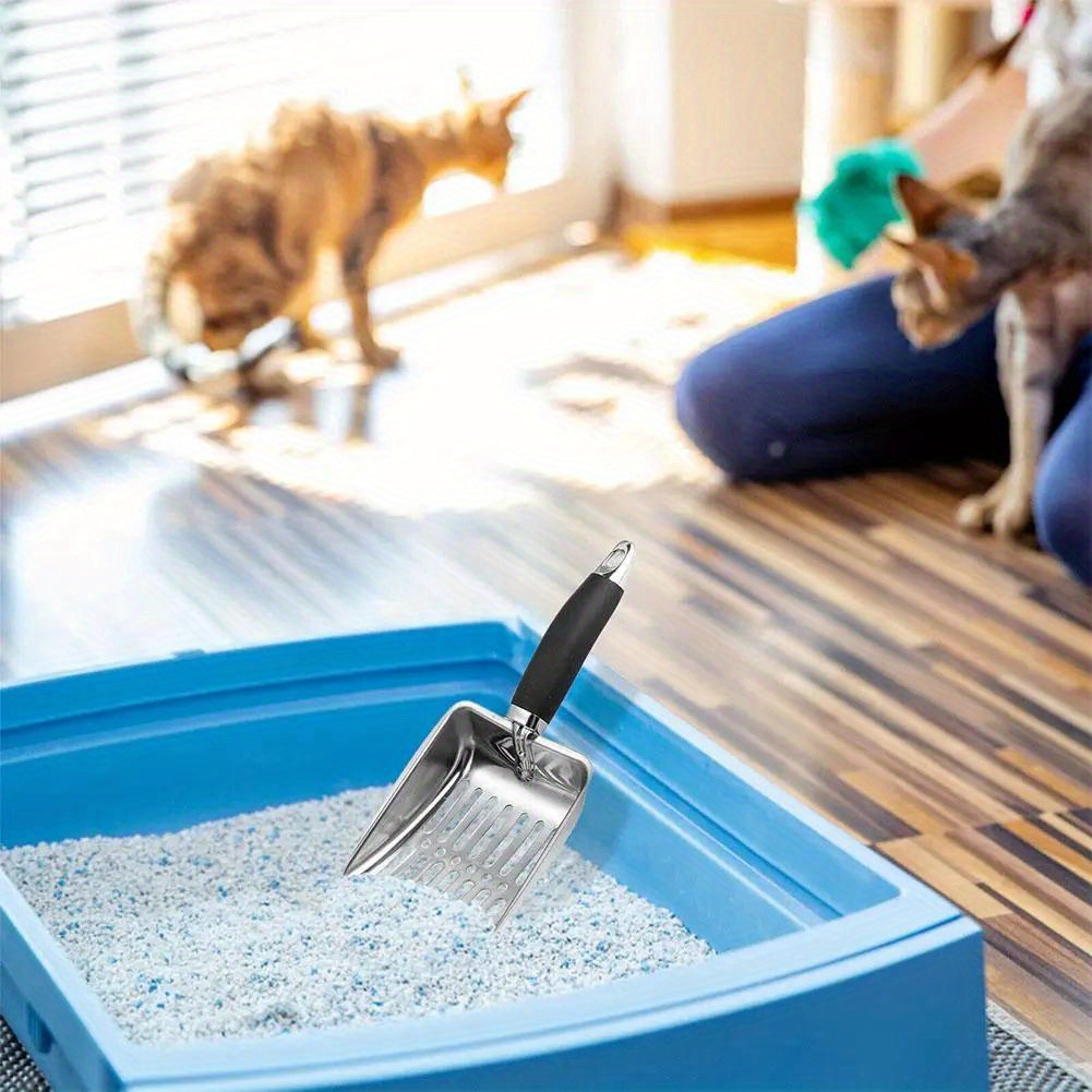 1pc stainless steel cat   with long handle   sand leakage design ideal for cat litter cleaning pet waste removal tool Product details 8
