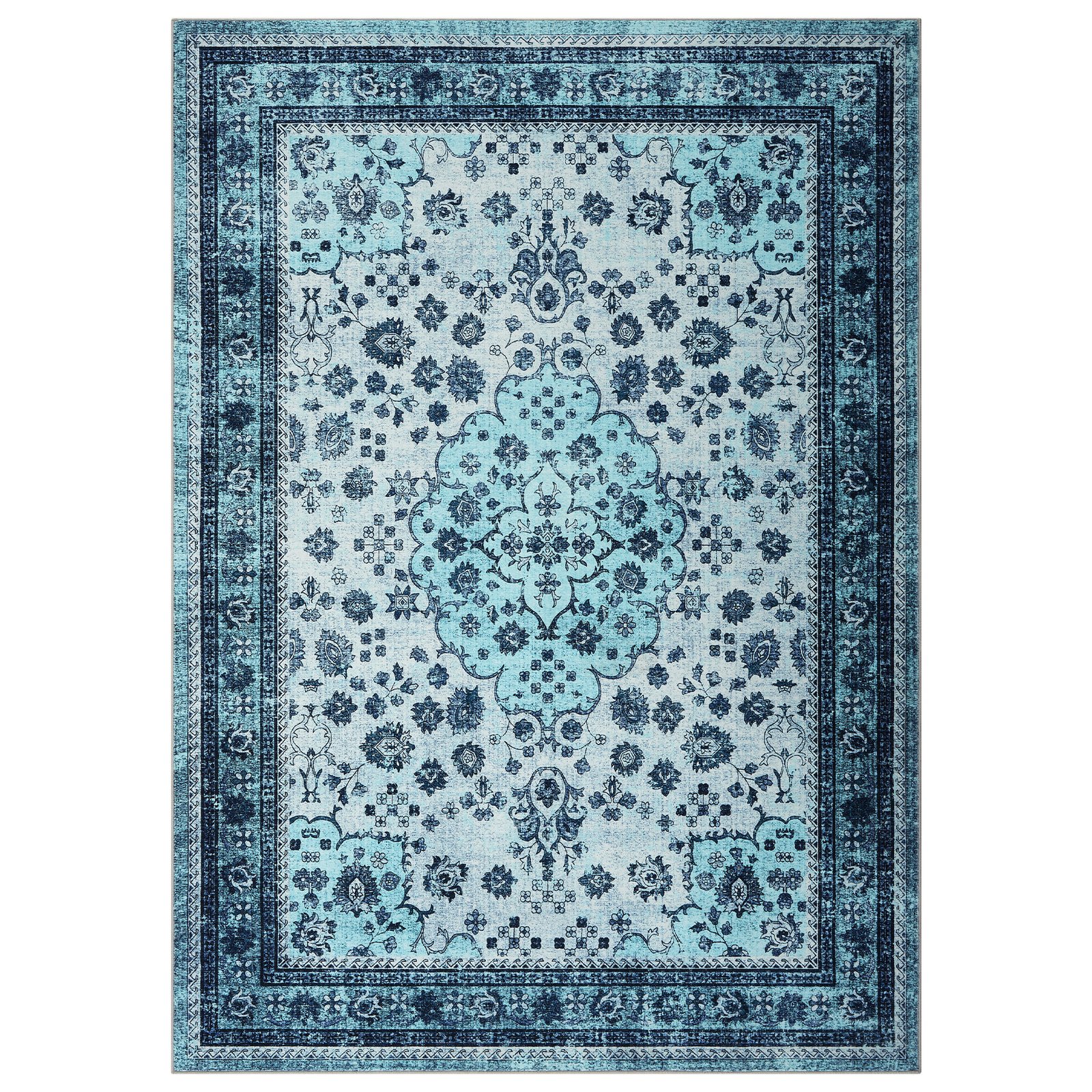 Image of 1200gsm 350g Pearl Velvet 100% Polyester Washed Back Folding Printed Carpet, Vintage Washable Area Rug, Non-slip Low-pile, Soft & Spot Resistant Carpet For Living Room & Bedroom