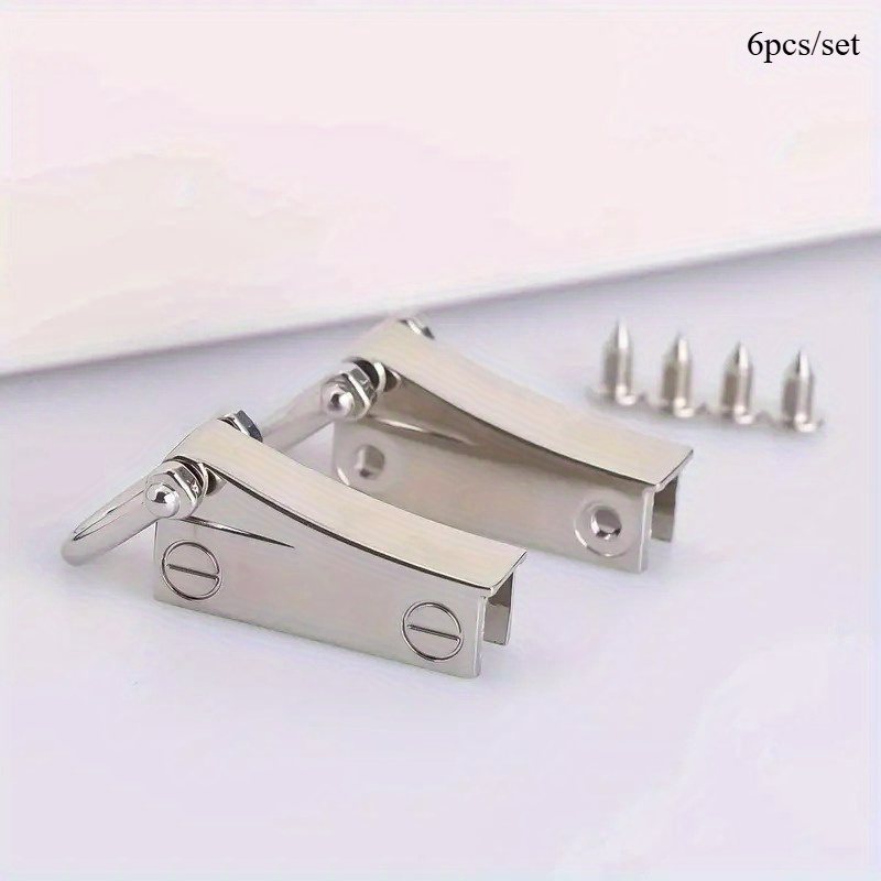TEMU 6pcs/set Metal Side Clip Bag , Detachable Bag Connection Clip With D-ring For Handbags, Includes (2pcs +4pcs Screws ) Durable Metal Fasteners In