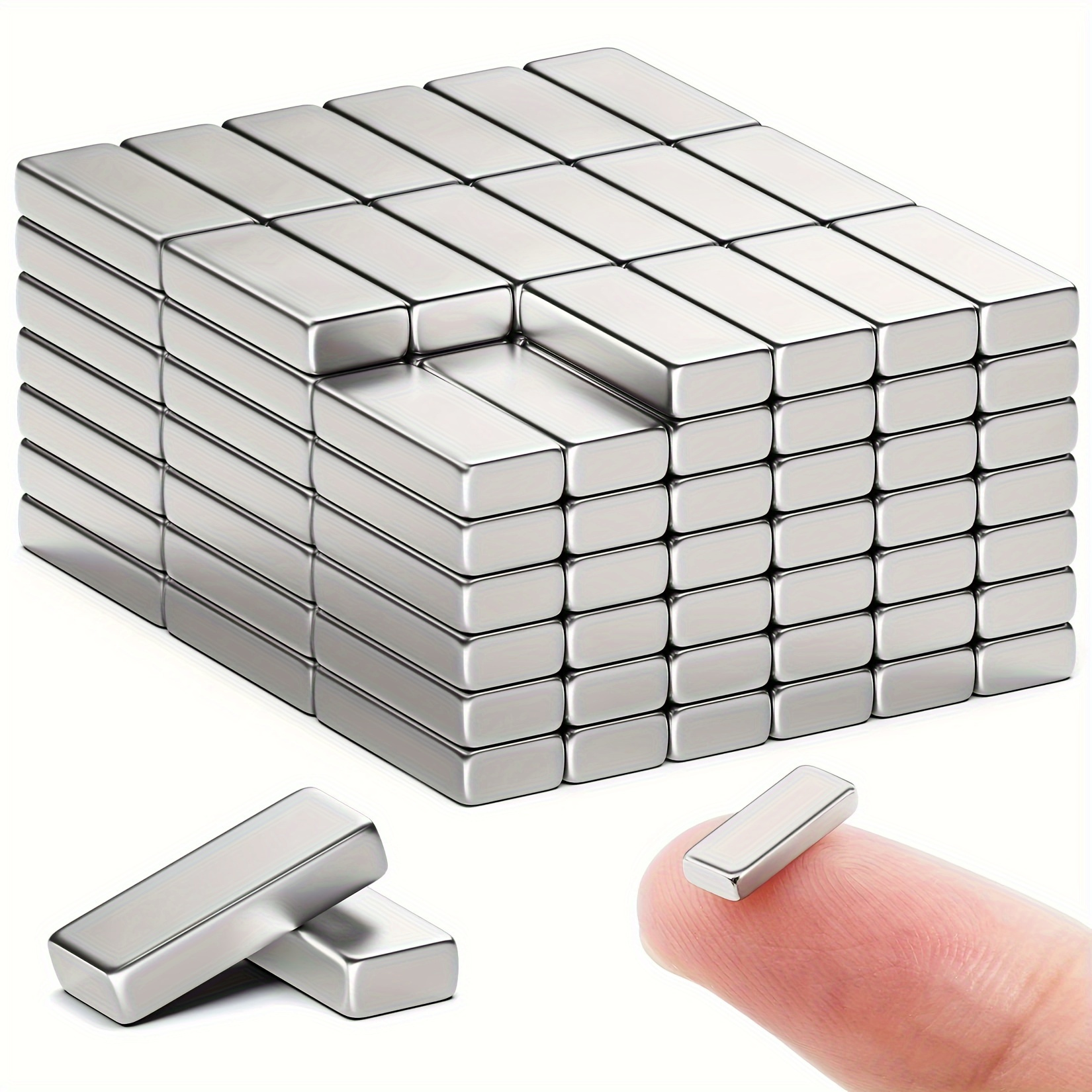 

100pcs Neodymium Magnets, 10x5x2mm - Strong Rectangular Magnet Sticks For Tool Storage, Lab Use, , Decor & More