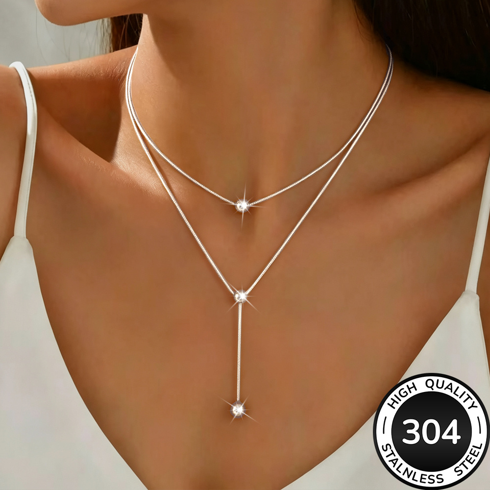 Women's Elegant Low-Allergy Golden Pendant Necklace