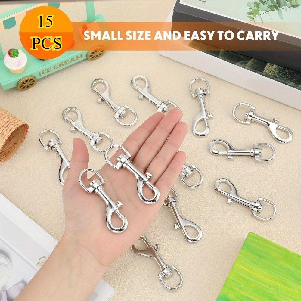 TEMU 15 Stainless Steel Swivel Quick Buckles- 360 ° Rotating Heavy Duty Single End Clip, 2.76inch, Suitable For Dog Leash, Keychain, Camera Strap,